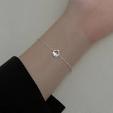 Trustdavis 925 Silver Clear Zircon Bracelet For Women Wedding DA2703