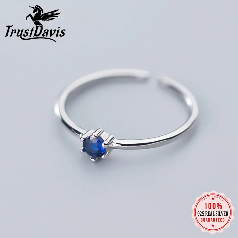 Trustdavis 925 Sterling Silver Sweet Hexapos CZ Rings