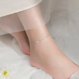 Trustdavis 925 Sterling Silver CZ Anklets For Women Wedding