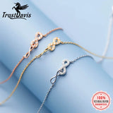Trustdavis 925 Sterling Silver CZ Anklets For Women Wedding
