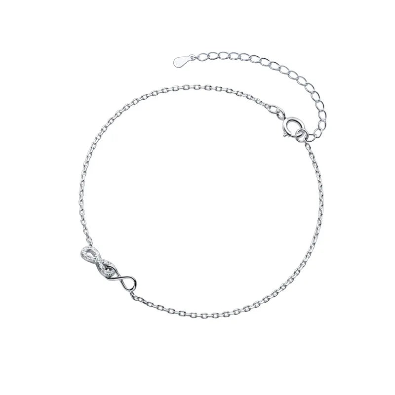 Trustdavis 925 Sterling Silver CZ Anklets For Women Wedding