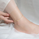 Trustdavis 925 Sterling Silver CZ Anklets For Women Wedding