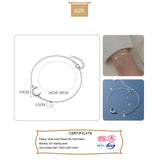 Trustdavis 925 Silver Moon CZ Star Bracelet Wedding Jewelry Gift