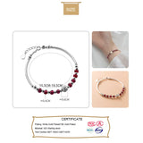 Trustdavis 925 Silver Red Garnet Beads Bracelet Wedding Party Fine Jewelry