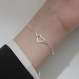 Trustdavis 925 Silver Romantic Heart Bracelet Wedding Birthday Gift