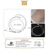 Trustdavis 925 Silver Romantic Heart Bracelet Wedding Birthday Gift