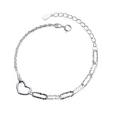 Trustdavis 925 Silver Romantic Heart Bracelet Wedding Birthday Gift