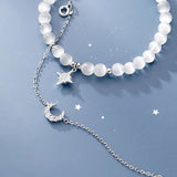 Trustdavis Opal Moon Star CZ Bracelet Wedding Jewelry
