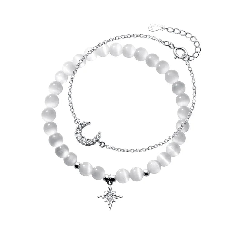Trustdavis Opal Moon Star CZ Bracelet Wedding Jewelry