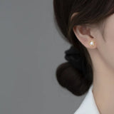Trustdavis 925 Silver Triangle Pearl Stud Earrings DS3481