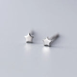 Trustdavis 925 Silver Heart Star Triangle Stud Earrings ED395