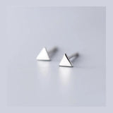 Trustdavis 925 Silver Heart Star Triangle Stud Earrings ED395