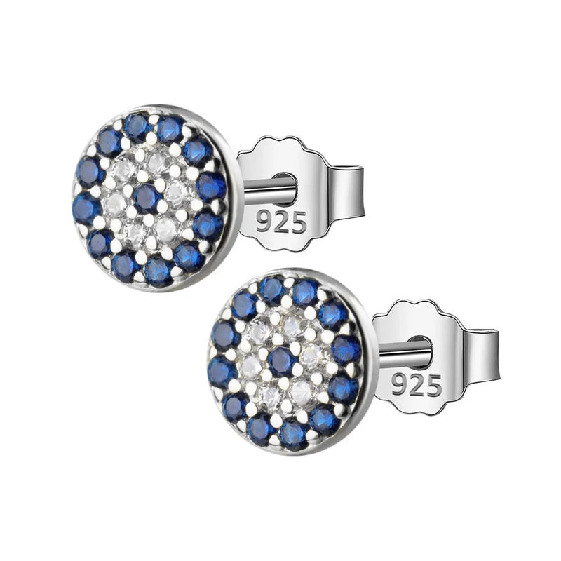 Trustdavis 925 Silver Eyes CZ Crystal Stud Earrings Women Jewelry