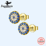 Trustdavis 925 Silver Eyes CZ Crystal Stud Earrings Women Jewelry