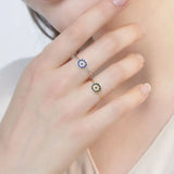 Trustdavis 925 Silver Eyes CZ Crystal Stud Earrings Women Jewelry