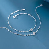 Trustdavis 925 Silver CZ Bracelet Anklets Women Wedding Jewelry DA1251