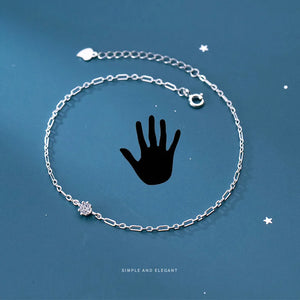 Trustdavis CZ Bracelet 925 Silver Minimalist Charm Gift