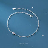 Trustdavis CZ Bracelet 925 Silver Minimalist Charm Gift