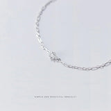 Trustdavis CZ Bracelet 925 Silver Minimalist Charm Gift