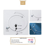 Trustdavis 925 Silver Charm Universe Moon CZ Bracelet Anklets