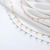 Trustdavis 925 Silver Pearl Short Necklace for Women Wedding Jewelry Gift
