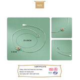 Trustdavis 925 Silver Snake Chain Flower Anklets Wedding Fine Jewelry