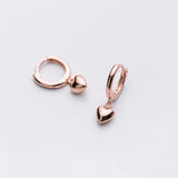 Trustdavis 925 Silver Heart Dangle Hoop Earring Wedding Party Fine Jewelry