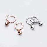 Trustdavis 925 Silver Heart Dangle Hoop Earring Wedding Party Fine Jewelry