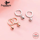 Trustdavis 925 Silver Heart Dangle Hoop Earring Wedding Party Fine Jewelry