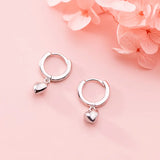 Trustdavis 925 Silver Heart Dangle Hoop Earring Wedding Party Fine Jewelry