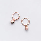 Trustdavis 925 Silver Heart Dangle Hoop Earring Wedding Party Fine Jewelry