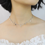 Trustdavis 925 Silver Sweet Cross CZ Necklace For Women Wedding Anniversary