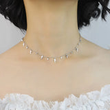 Trustdavis 925 Silver Sweet Cross CZ Necklace For Women Wedding Anniversary