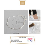 Trustdavis 925 Silver Snake Chain Bracelet Anklets for Women