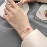 Trustdavis 925 Silver Love Heart CZ Bracelet Bangle Women Jewelry DA813
