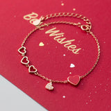 Trustdavis 925 Silver Love Heart CZ Bracelet Bangle Women Jewelry DA813