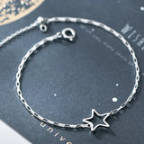 Trustdavis 925 Silver Star INS Charms Bracelet For Women