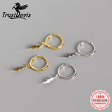 Trustdavis 925 Silver Lightning Tassel Hoop Earrings Women Wedding Jewelry