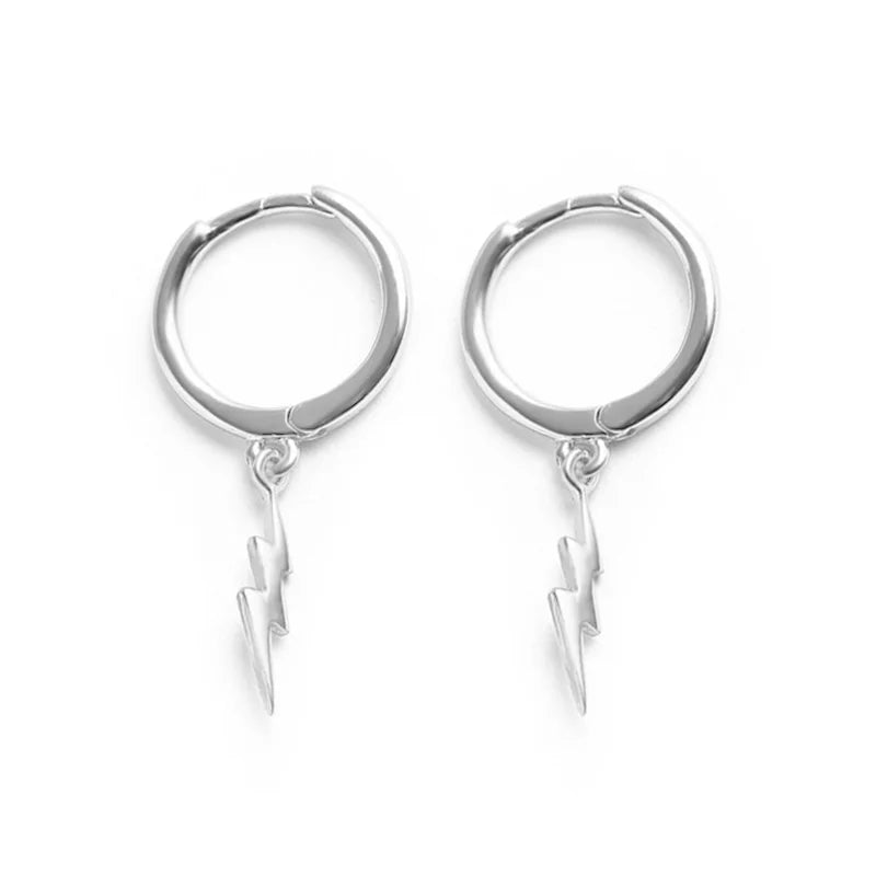 Trustdavis 925 Silver Lightning Tassel Hoop Earrings Women Wedding Jewelry