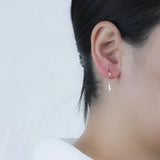 Trustdavis 925 Silver Lightning Tassel Hoop Earrings Women Wedding Jewelry