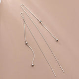 Trustdavis 925 Silver Box Snake Chain Ear Line Earring For Women