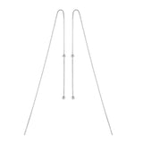 Trustdavis 925 Silver Box Snake Chain Ear Line Earring For Women