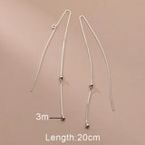 Trustdavis 925 Silver Box Snake Chain Ear Line Earring For Women