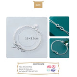 Trustdavis 925 Silver Double Layer Infinity CZ Bracelet Wedding Jewelry Gift