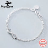 Trustdavis 925 Silver Double Layer Infinity CZ Bracelet Wedding Jewelry Gift