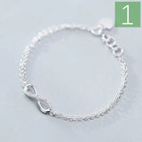 Trustdavis 925 Silver Double Layer Infinity CZ Bracelet Wedding Jewelry Gift