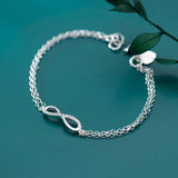 Trustdavis 925 Silver Double Layer Infinity CZ Bracelet Wedding Jewelry Gift