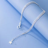 Trustdavis 925 Silver Star 3 Layer Beads Chain Bracelet Wedding DB394