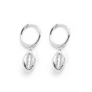Trustdavis 925 Silver Shell Hoop Earrings Wedding Party Punk Jewelry
