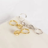 Trustdavis 925 Silver Shell Hoop Earrings Wedding Party Punk Jewelry